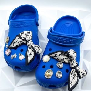 10 piece bow flower gemstones croc charm set . Charms only ! Crocs not incl…